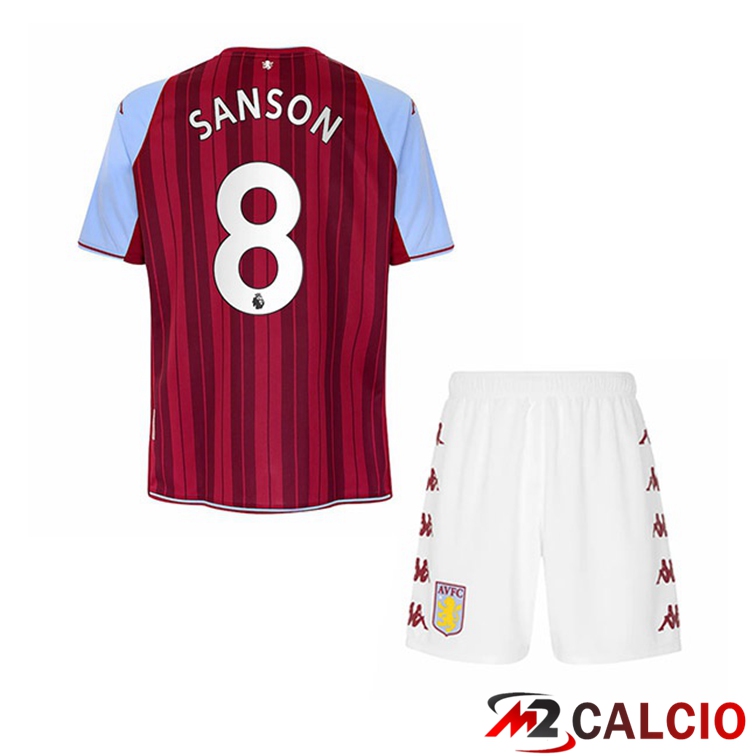 Maglia Aston Villa (Sanson 8) Bambino Prima Rosso 2021/22