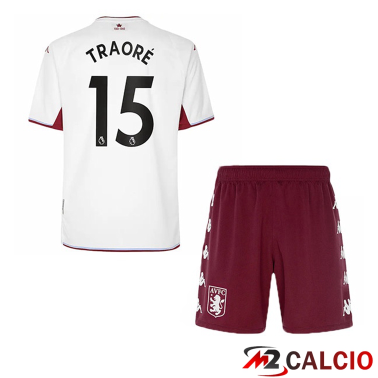 Maglia Aston Villa (Traoré 15) Bambino Seconda Bianco 2021/22