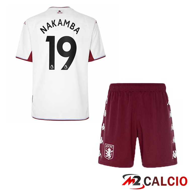Maglia Aston Villa (Nakamba 19) Bambino Seconda Bianco 2021/22