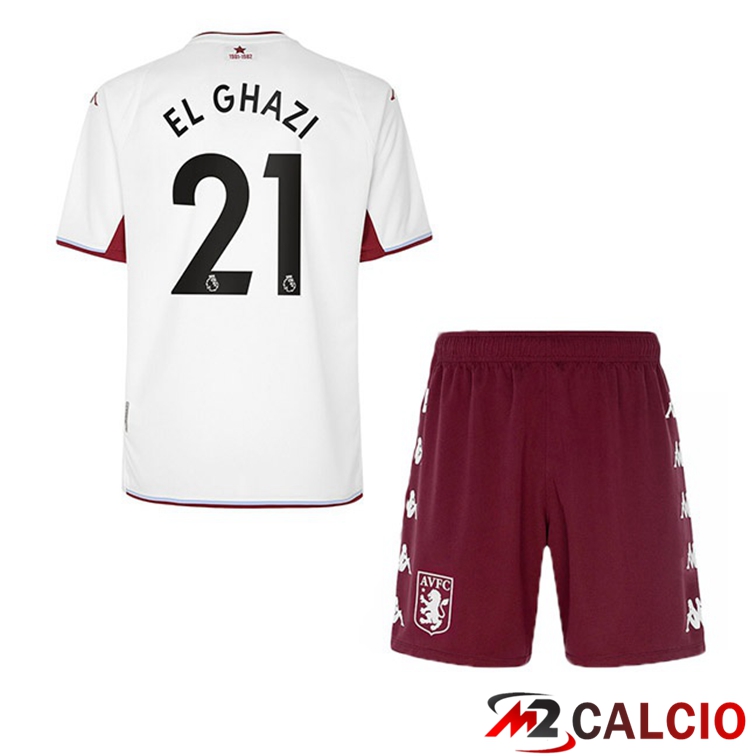 Maglia Aston Villa (El Ghazi 21) Bambino Seconda Bianco 2021/22