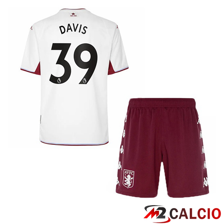 Maglia Aston Villa (Davis 39) Bambino Seconda Bianco 2021/22