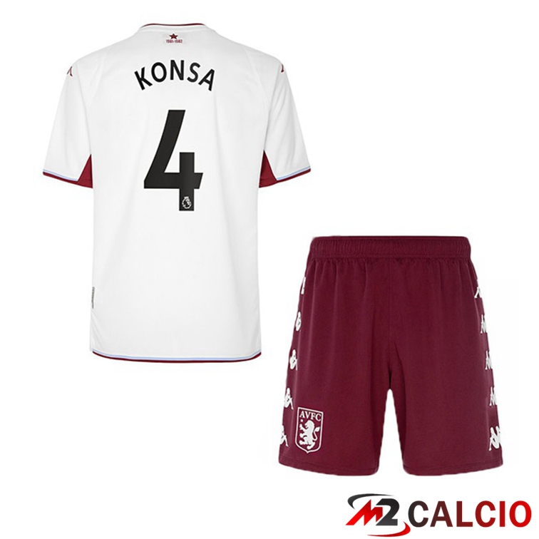 Maglia Aston Villa (Konsa 4) Bambino Seconda Bianco 2021/22