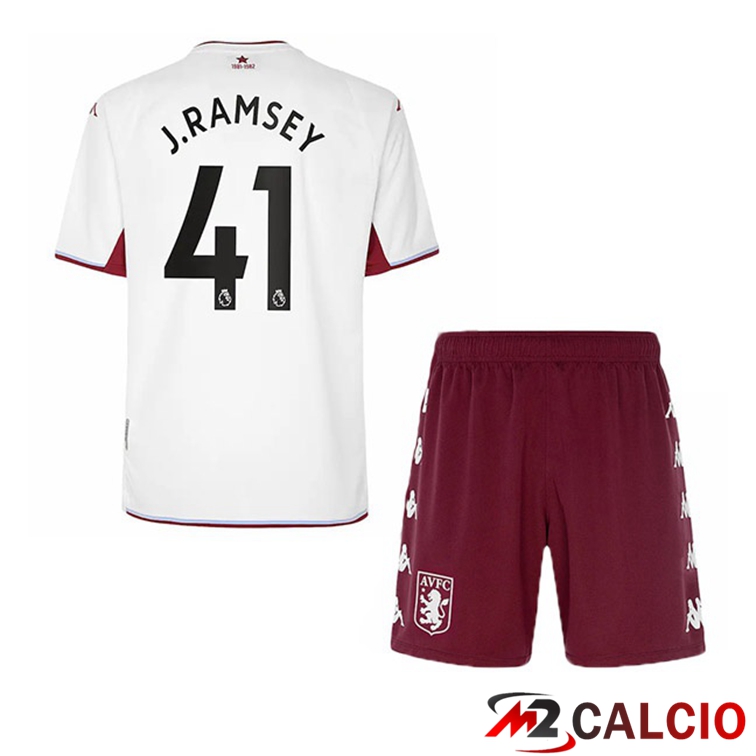 Maglia Aston Villa (Ramsey 41) Bambino Seconda Bianco 2021/22