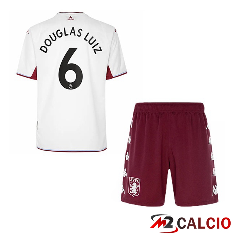 Maglia Aston Villa (Douglas Luiz 6) Bambino Seconda Bianco 2021/22