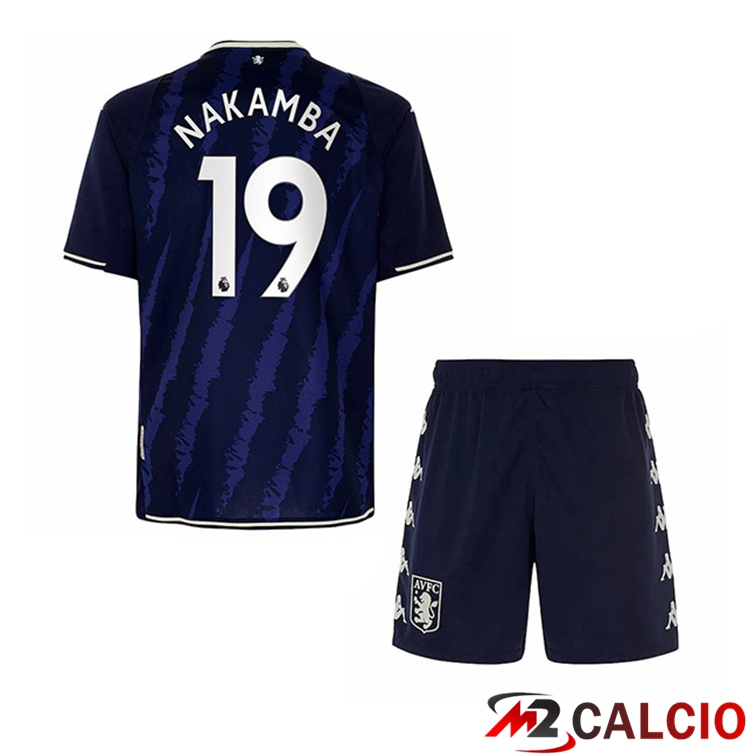 Maglia Aston Villa (Nakamba 19) Bambino Terza Blu 2021/22