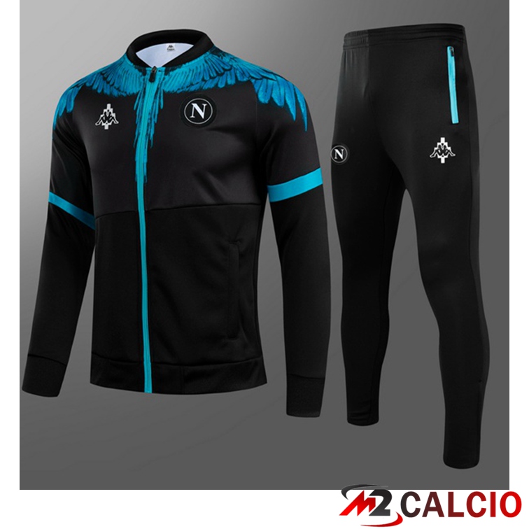 Tuta Calcio Bambino - Giacca SSC Napoli Nero Blu 2021/2022
