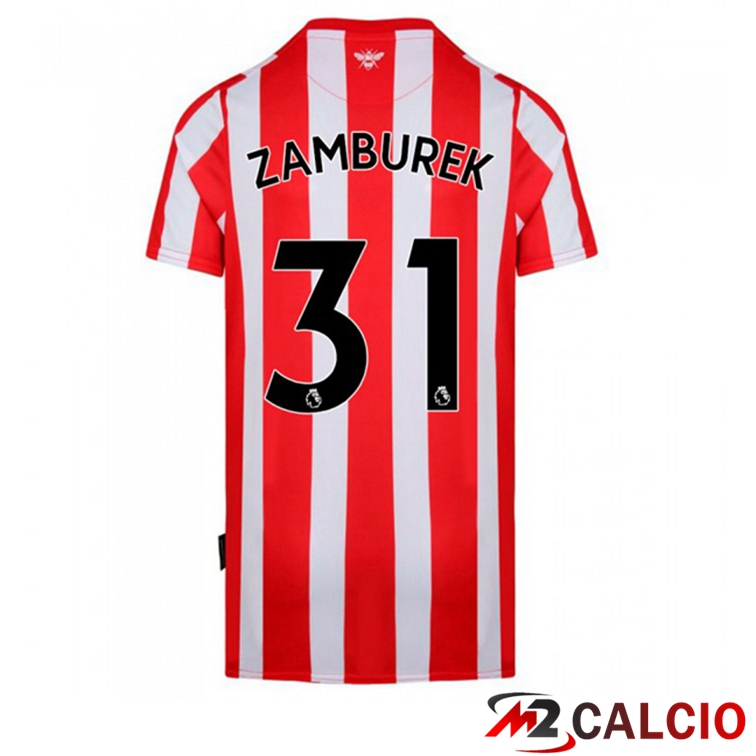Maglia Brentford FC (ZAMBUREK 31) Prima Rosso/Bianco 2021/22