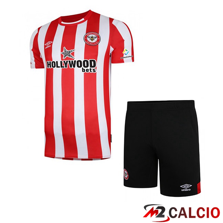 Maglia Brentford FC Bambino Prima Rosso/Bianco 2021/22