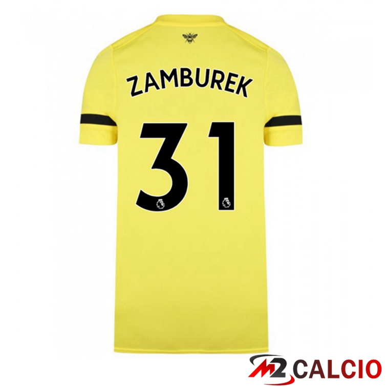 Maglia Brentford FC (ZAMBUREK 31) Seconda Giallo 2021/22