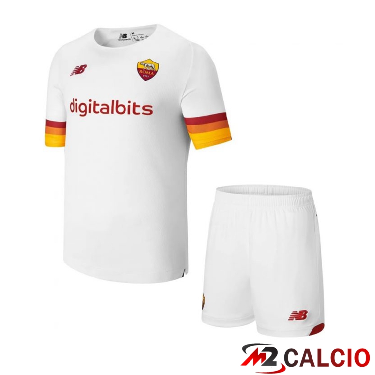 Maglie Calcio AS Roma Bambino Seconda Bianco 2021/2022