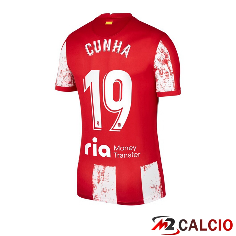 Maglia Atletico Madrid (Cunha 19) Prima Rosso/Bianco 2021/2022