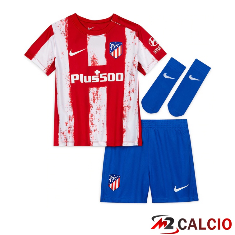Maglie Calcio Atletico Madrid Bambino Prima Rosso/Bianco 2021/2022