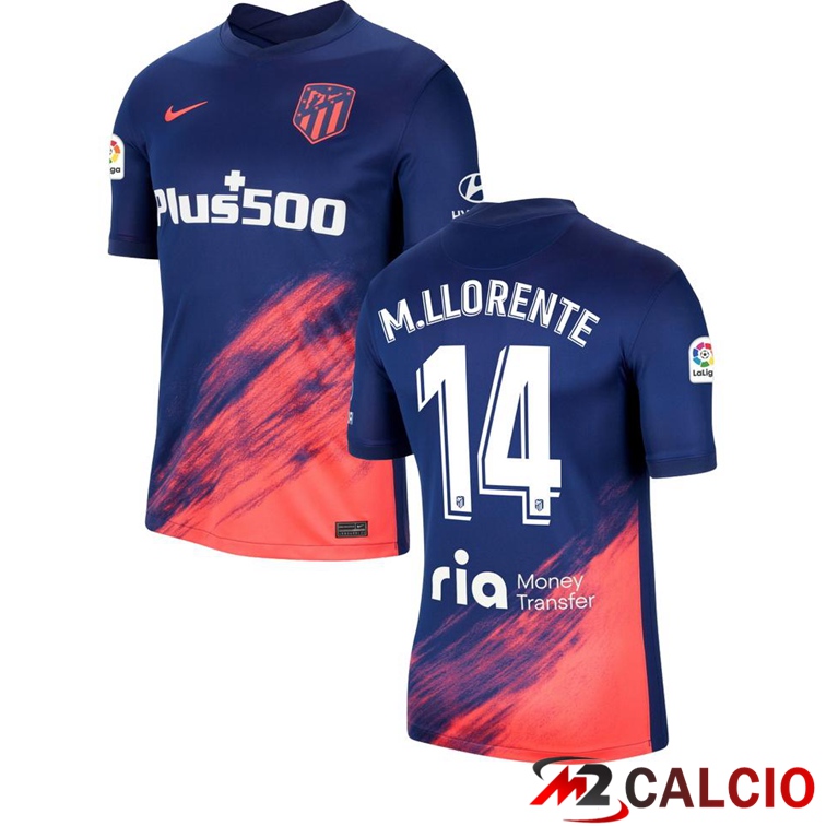 Maglia Atletico Madrid (M.LLORENTE 14) Seconda Blu Navy 2021/2022