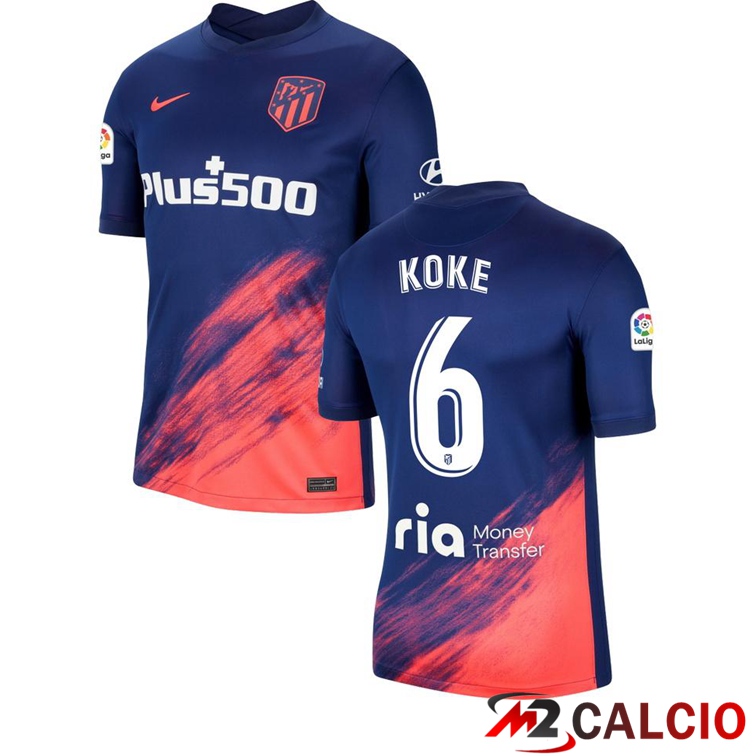 Maglia Atletico Madrid (KOKE 6) Seconda Blu Navy 2021/2022