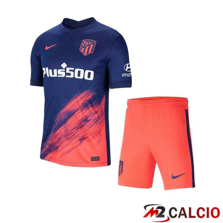 Maglie Calcio Atletico Madrid Bambino Seconda Blu Navy 2021/2022