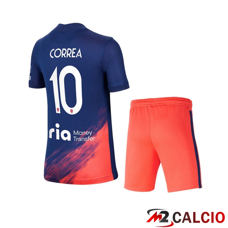 Maglia Atletico Madrid (CORREA 10) Bambino Seconda Blu Navy 2021/2022
