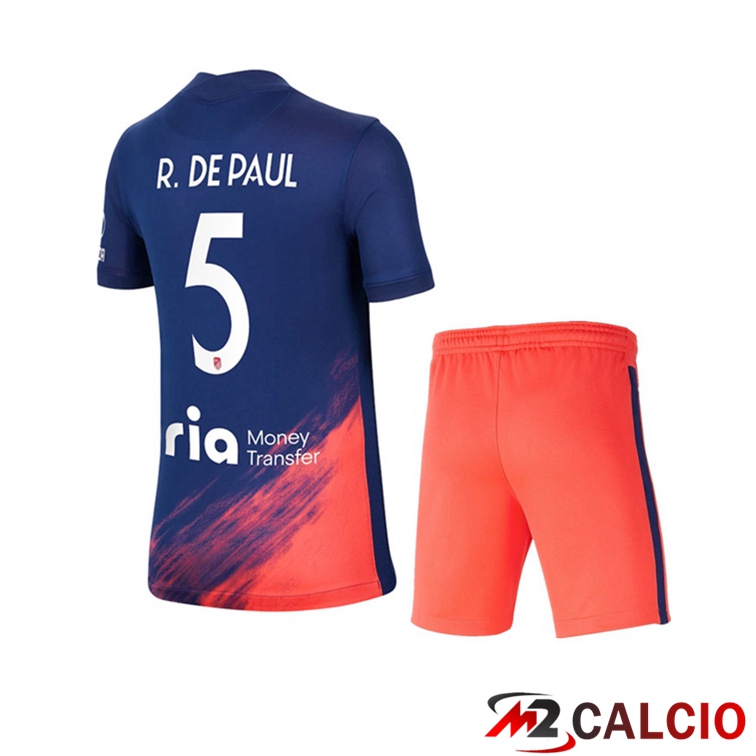 Maglia Atletico Madrid (R. DE PAUL 5) Bambino Seconda Blu Navy 2021/2022