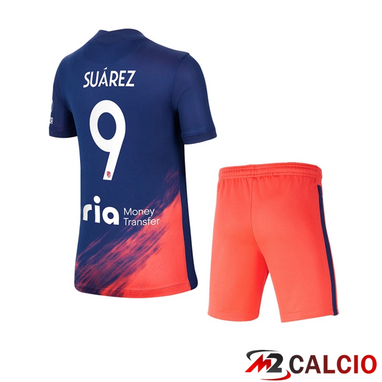 Maglia Atletico Madrid (SUAREZ 9) Bambino Seconda Blu Navy 2021/2022