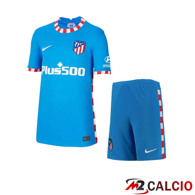 Maglie Calcio Atletico Madrid Bambino Terza Blu 2021/2022