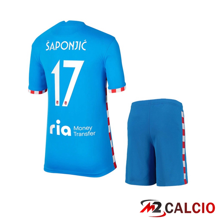Maglia Atletico Madrid (Šaponjic 17) Bambino Terza Blu 2021/2022