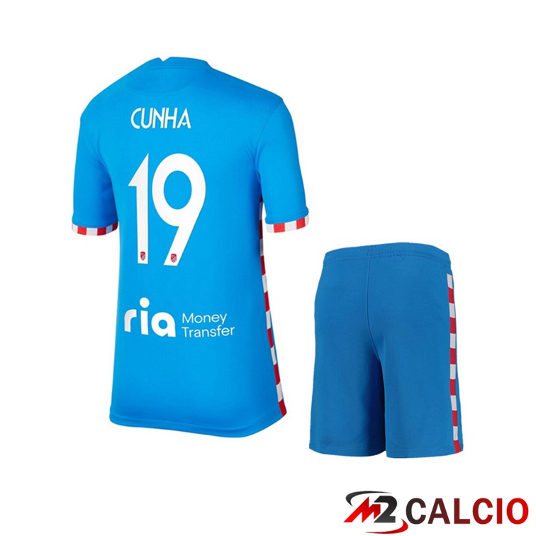 Maglia Atletico Madrid (Cunha 19) Bambino Terza Blu 2021/2022