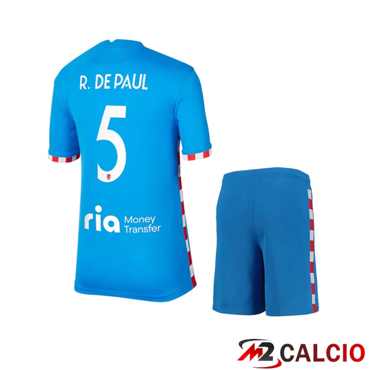Maglia Atletico Madrid (R. DE PAUL 5) Bambino Terza Blu 2021/2022