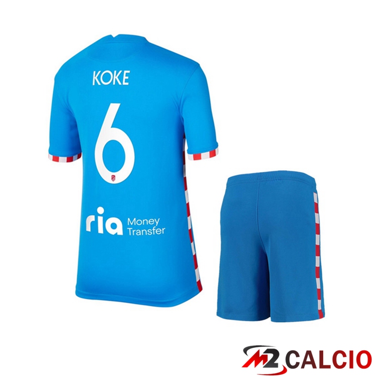 Maglia Atletico Madrid (KOKE 6) Bambino Terza Blu 2021/2022