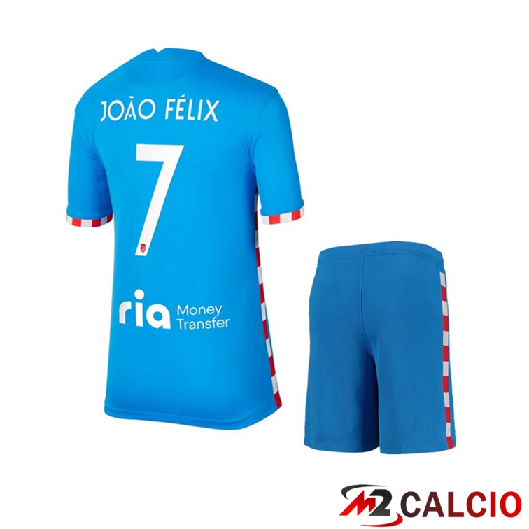Maglia Atletico Madrid (JOAO FELIX 7) Bambino Terza Blu 2021/2022