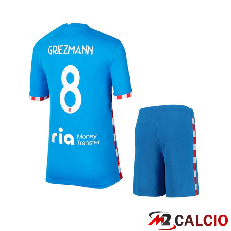 Maglia Atletico Madrid (GRIEZMANN 8) Bambino Terza Blu 2021/2022