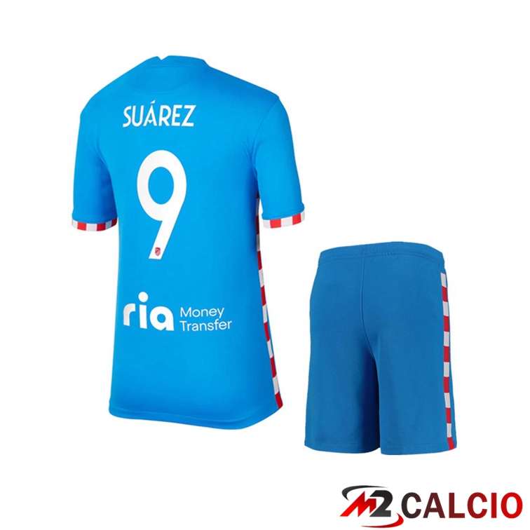 Maglia Atletico Madrid (SUAREZ 9) Bambino Terza Blu 2021/2022