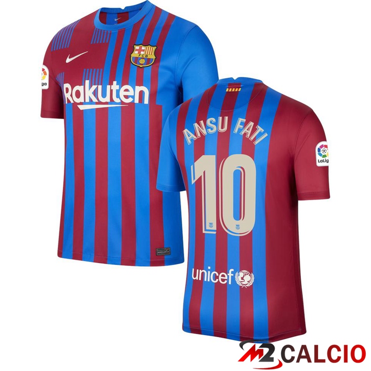 Maglia FC Barcellona (ANSU FATI 10) Prima Rosso/Blu 2021/2022