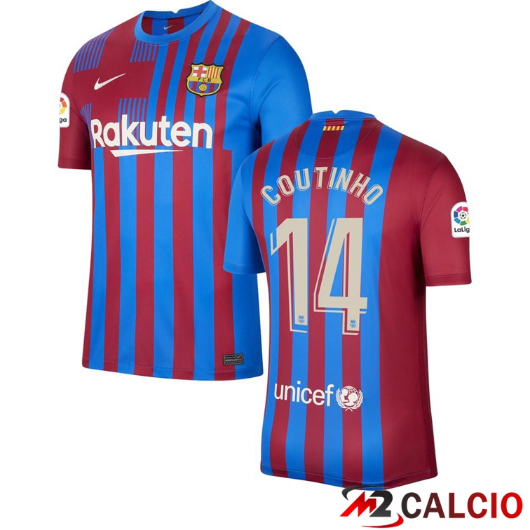Maglia FC Barcellona (COUTINHO 14) Prima Rosso/Blu 2021/2022