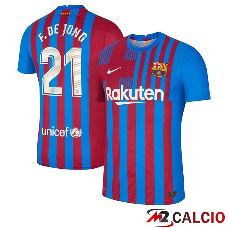 Maglia FC Barcellona (F. De Jong 21) Prima Rosso/Blu 2021/2022