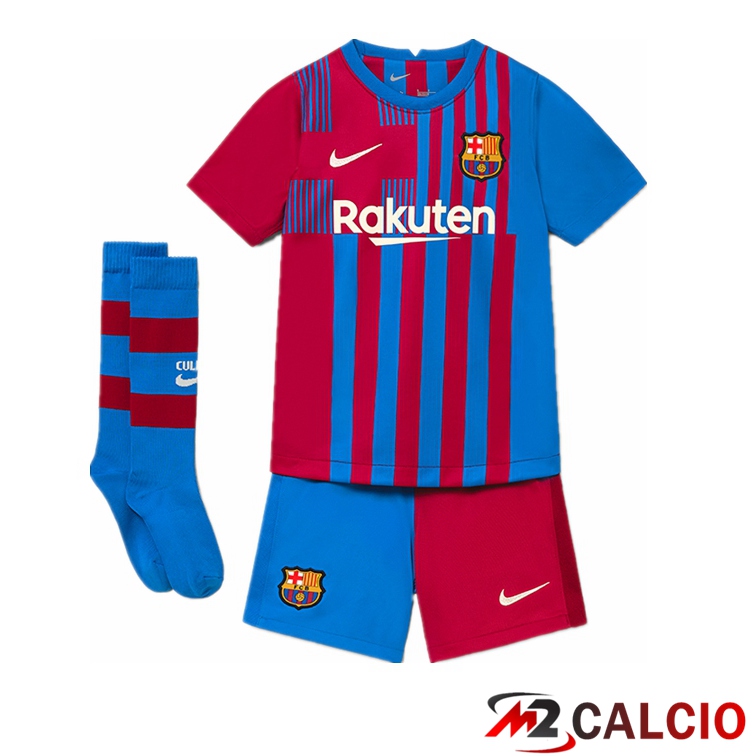 Maglie Calcio FC Barcellona Bambino Prima Rosso/Blu 2021/2022