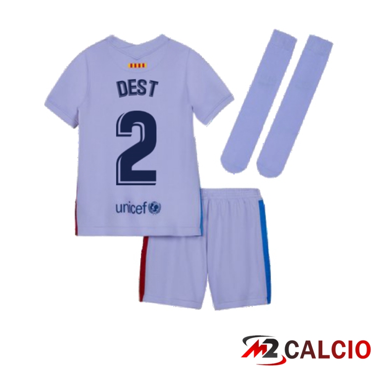 Maglia FC Barcellona (SERGIÑO DEST 2) Bambino Seconda Viola 2021/2022