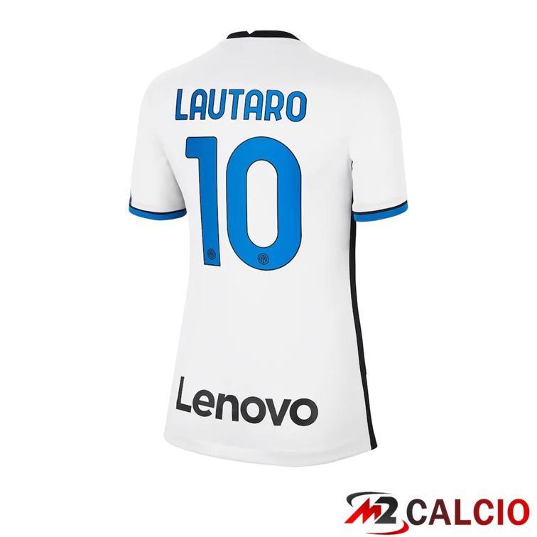 Maglia Inter Milan（LAUTARO 10）Donna Seconda Bianco 2021/2022