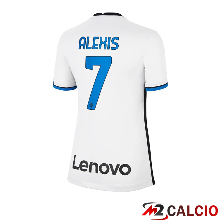 Maglia Inter Milan（ALEXIS 7）Donna Seconda Bianco 2021/2022