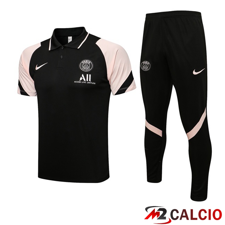 Maglia Polo Paris PSG + Pantaloni Nero Rosa 2021/2022