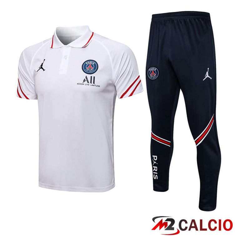 Maglia Polo Jordan PSG + Pantaloni Bianco 2021/2022