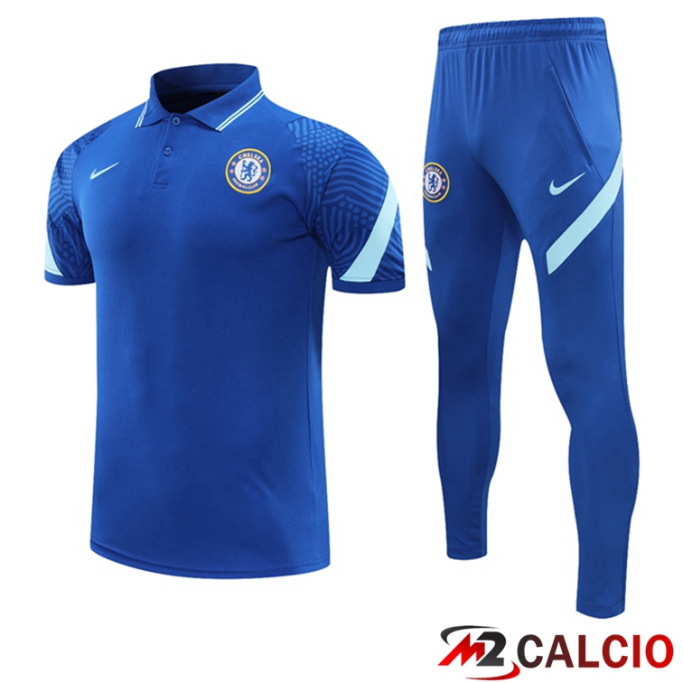 Maglia Polo FC Chelsea + Pantaloni Blu 2021/2022
