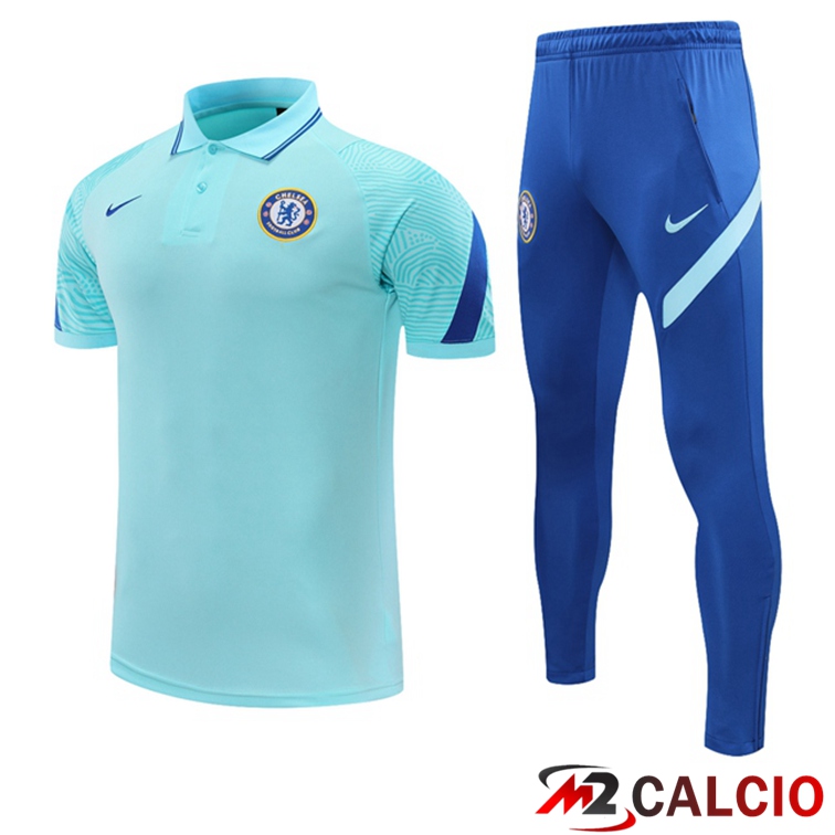 Maglia Polo FC Chelsea + Pantaloni Blu 2021/2022