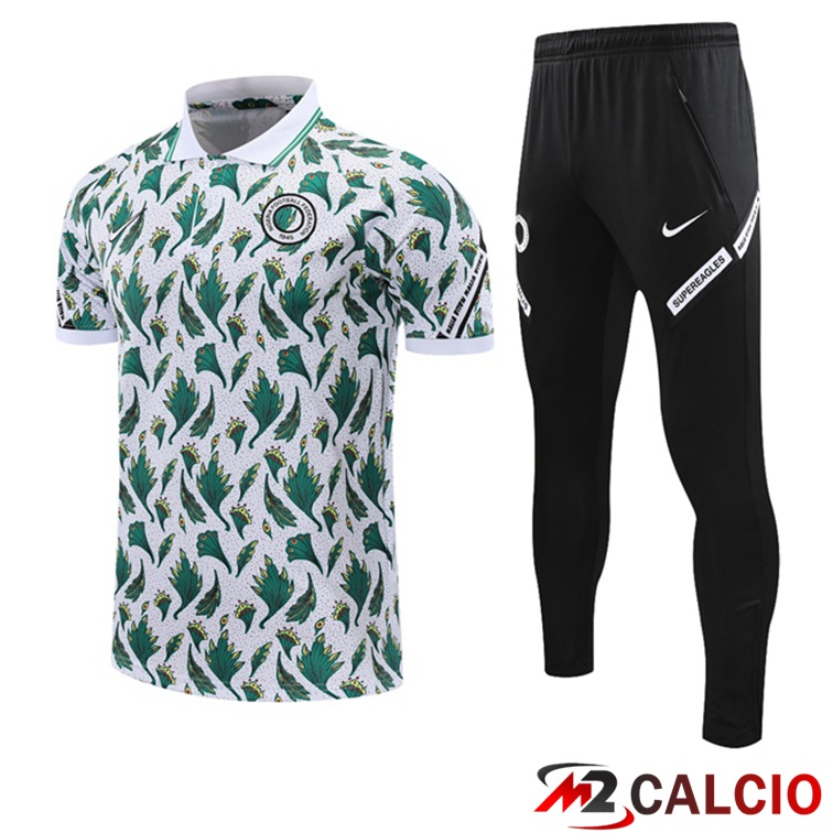 Maglia Polo Nigeria + Pantaloni Bianco Verde 2021/2022