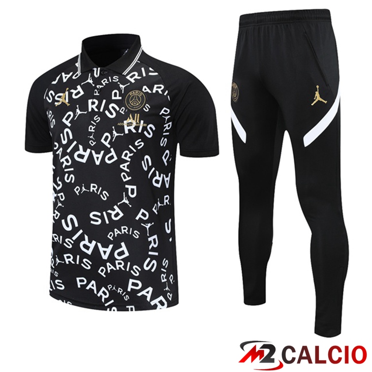 Maglia Polo Paris PSG + Pantaloni Nero Bianco 2021/2022