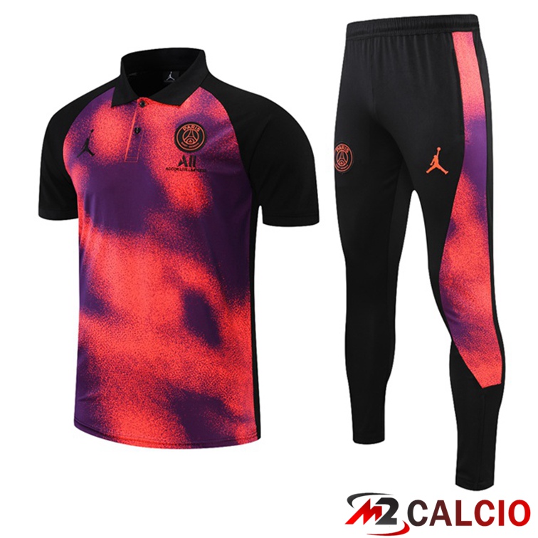 Maglia Polo Paris PSG + Pantaloni Rosso Nero 2021/2022