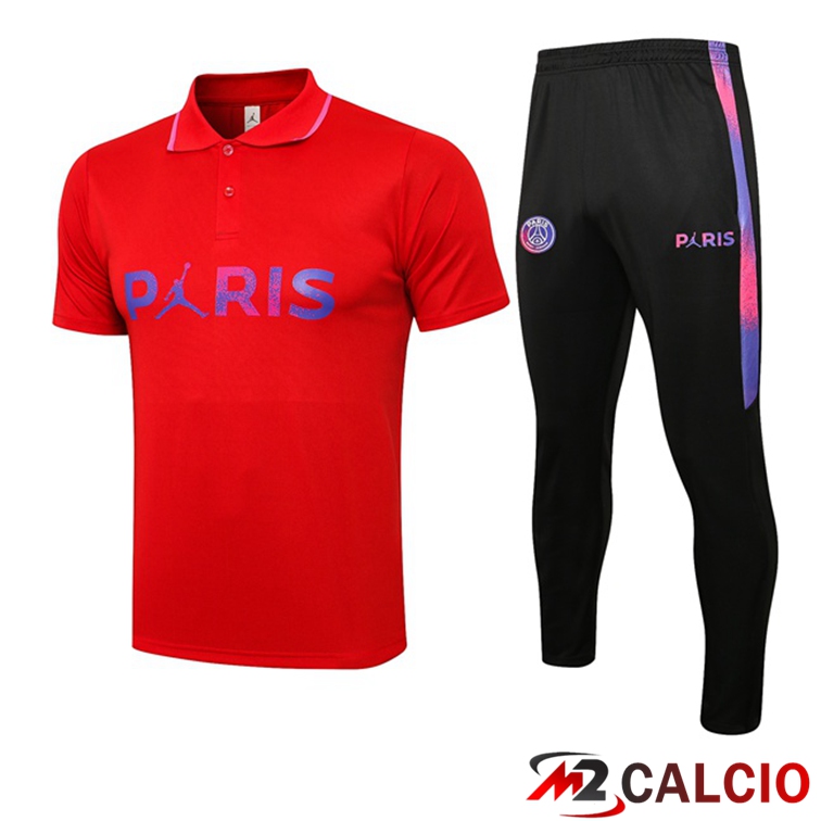 Maglia Polo Paris PSG + Pantaloni Rosso 2021/2022