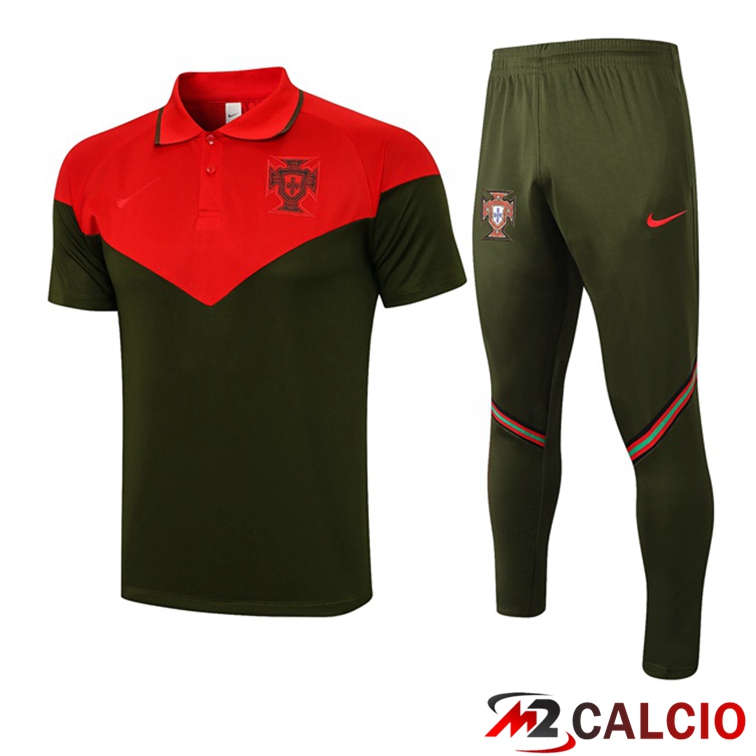 Maglia Polo Portogallo + Pantaloni Rosso Verde 2021/2022