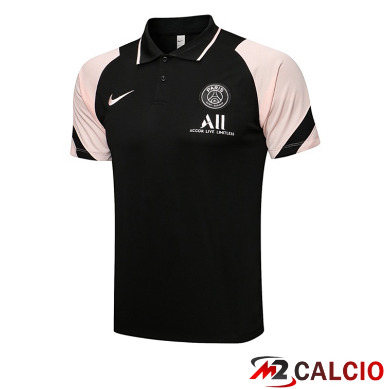 Maglia Polo Paris PSG Nero Rosa 2021/2022