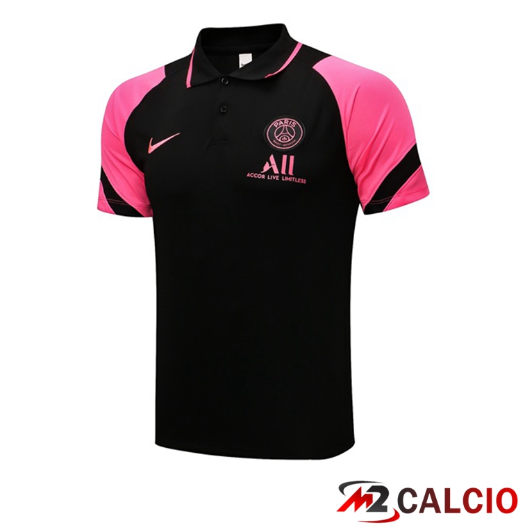 Maglia Polo Paris PSG Nero Rosa 2021/2022