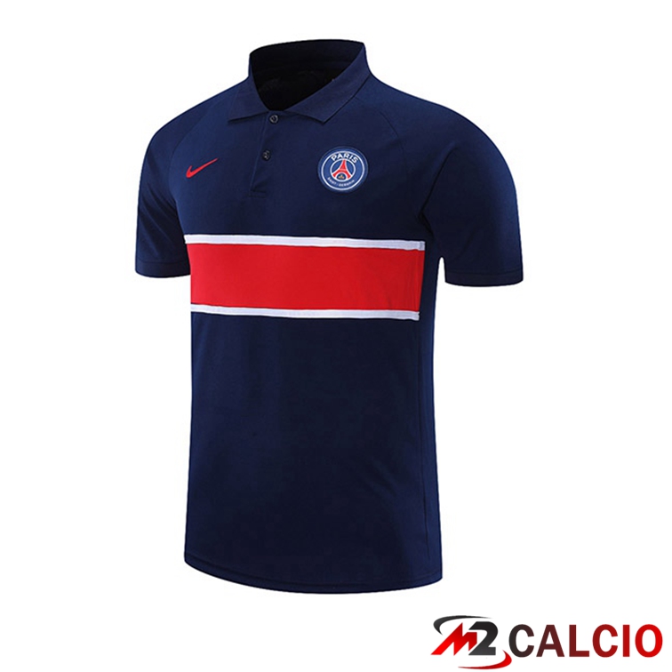 Maglia Polo Paris PSG Blu Reale Rosso 2021/2022