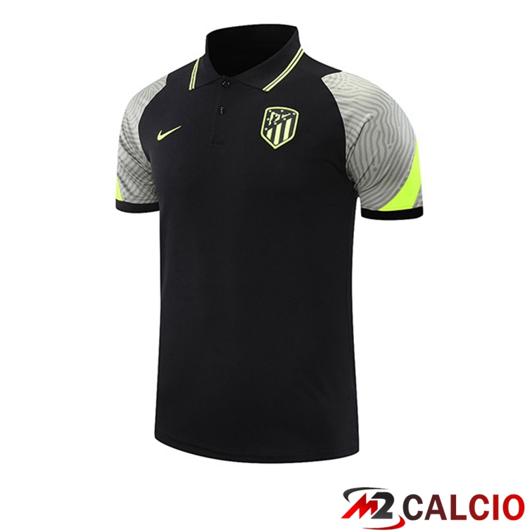 Maglia Polo Atletico Madrid Nero Grigio 2021/2022